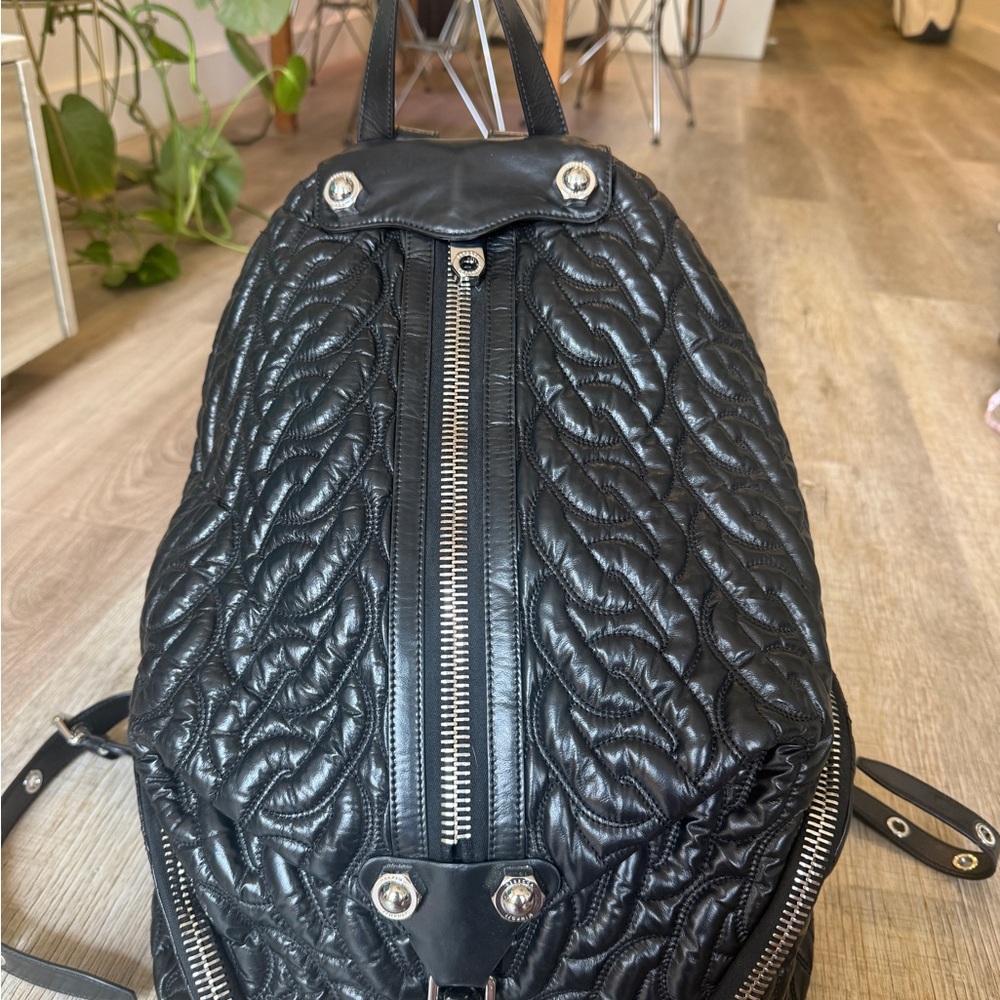 Rebecca Minkoff Jumbo Julian Black Chain Quilt Backpack